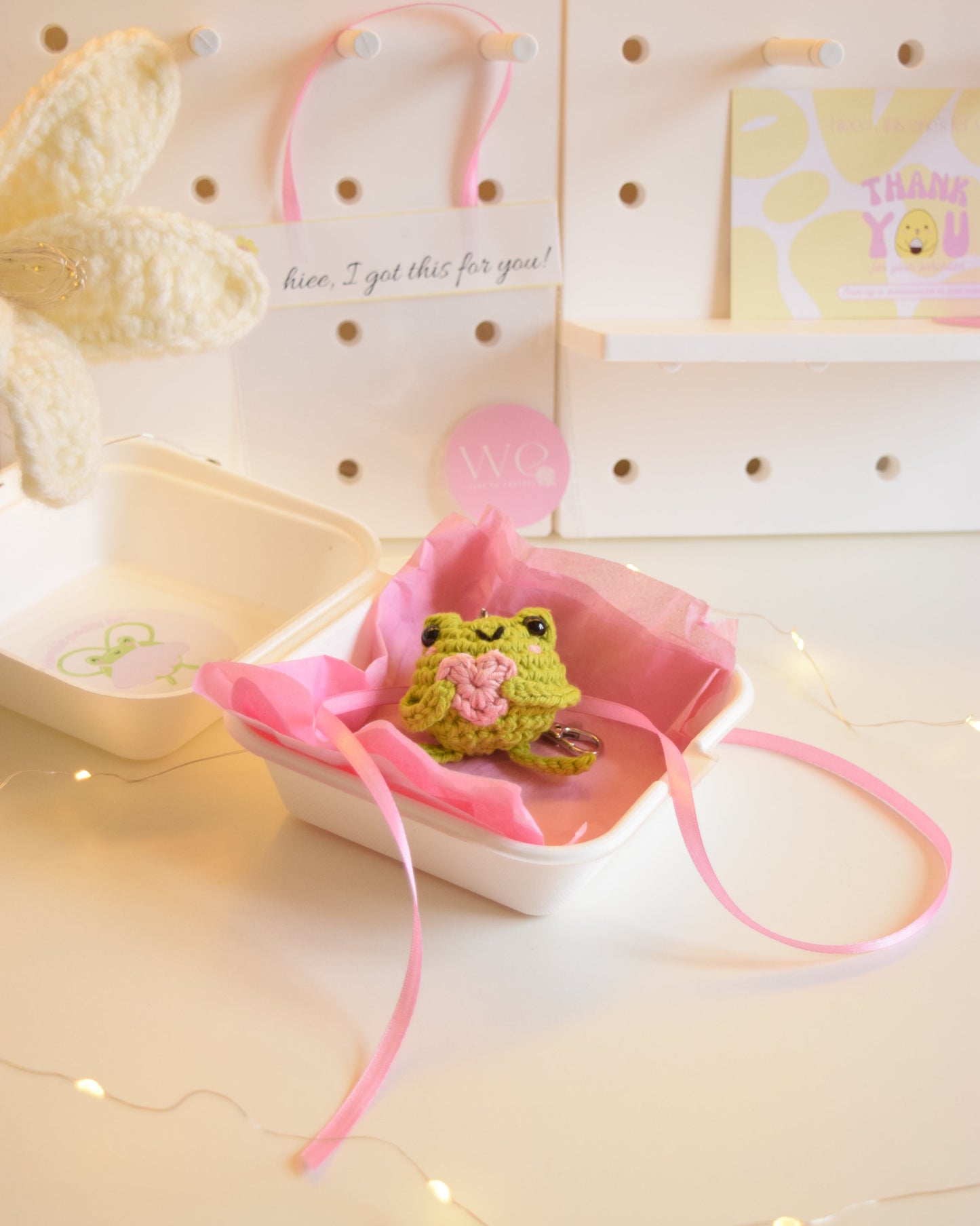 Heart frog keychain + charm