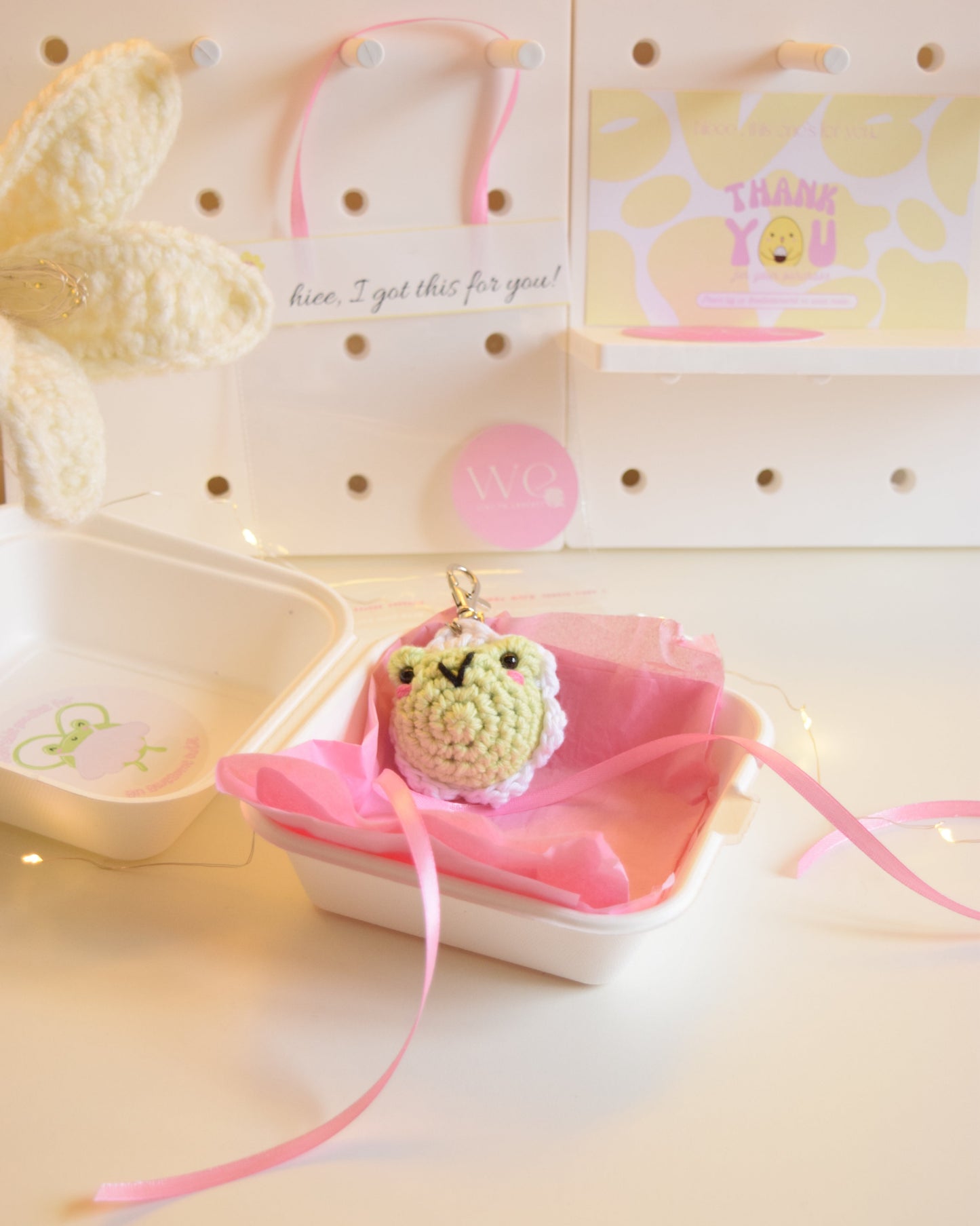 flower frog keychain + charm