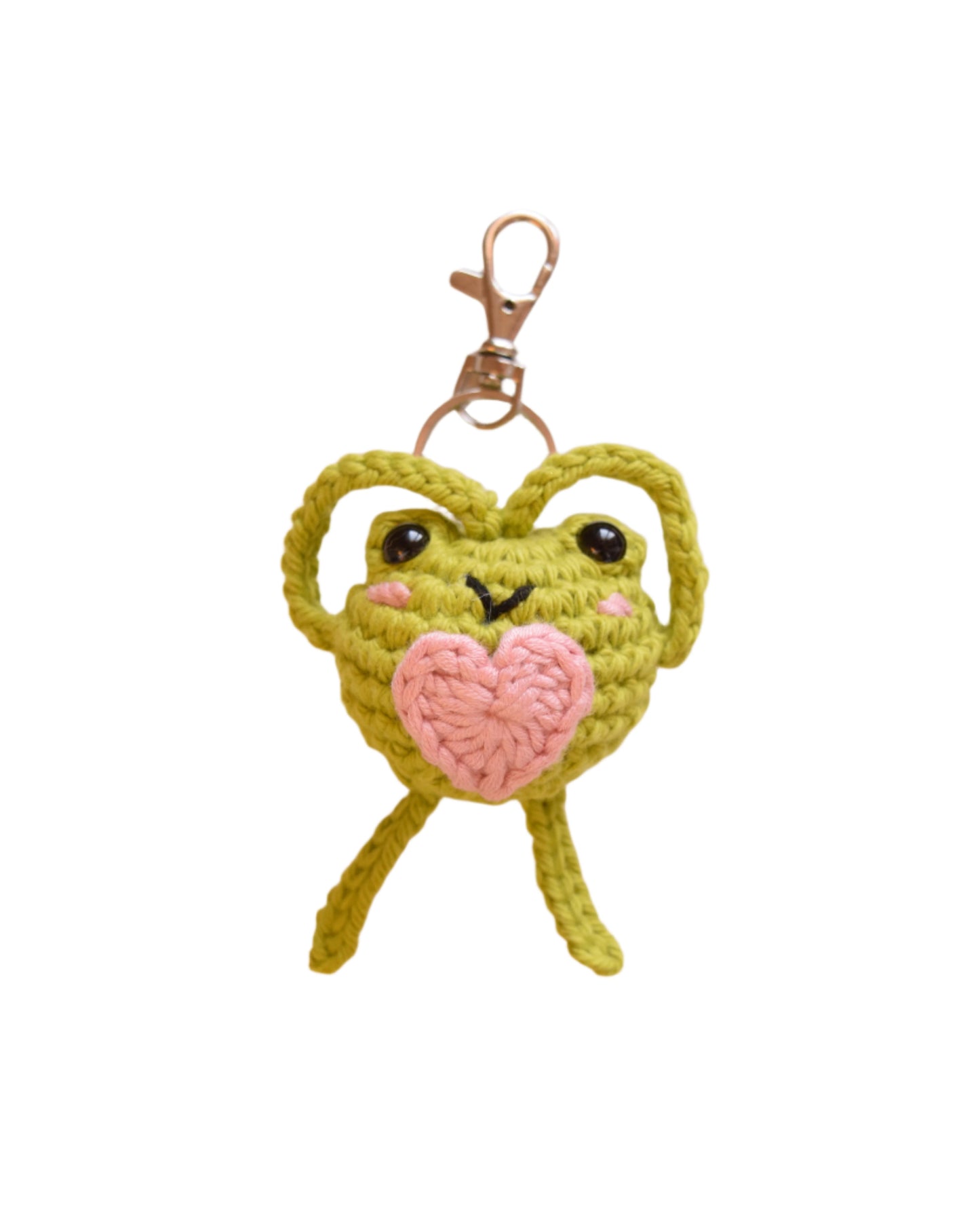 korean heart frog keychain + charm