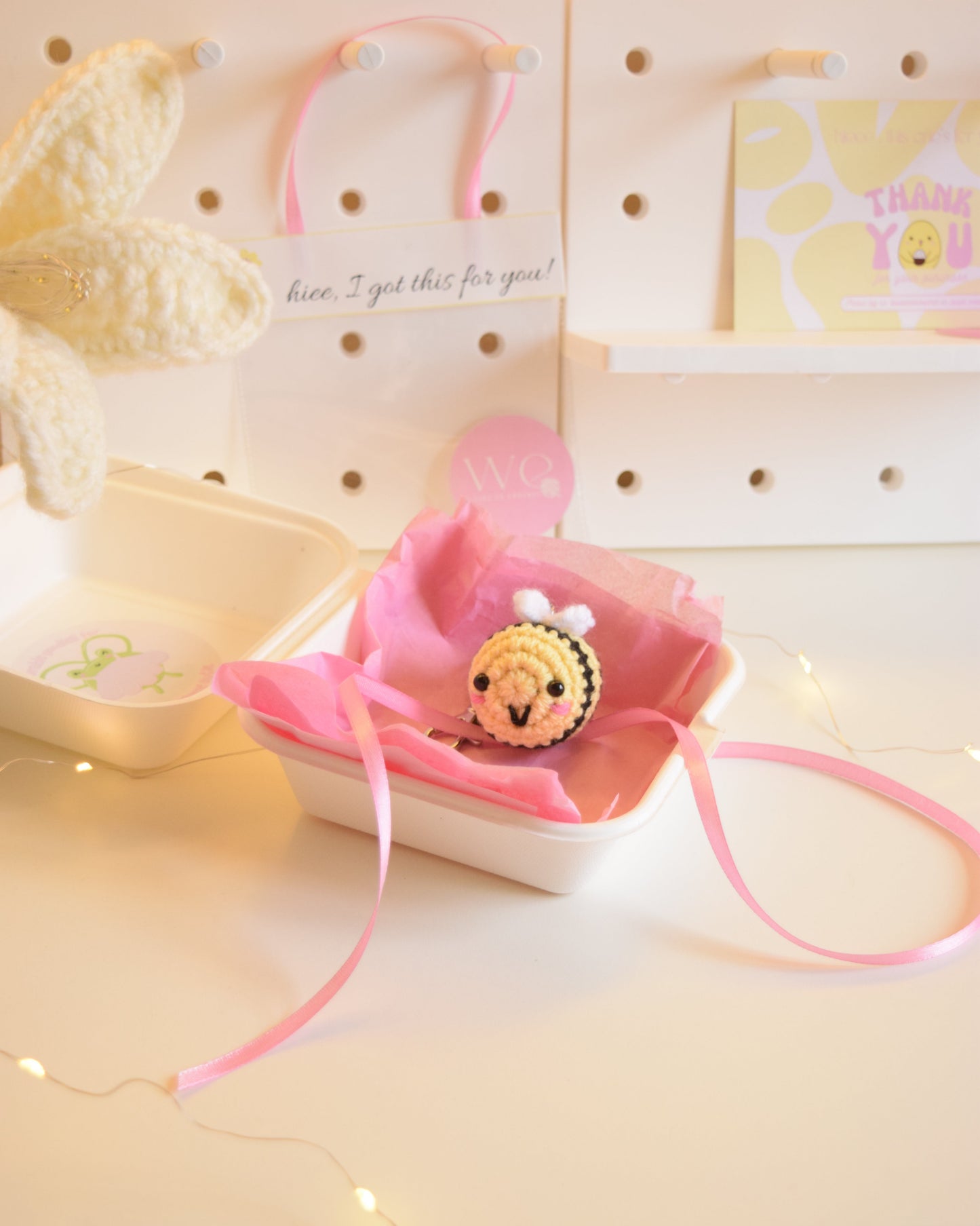Bee keychain + charm