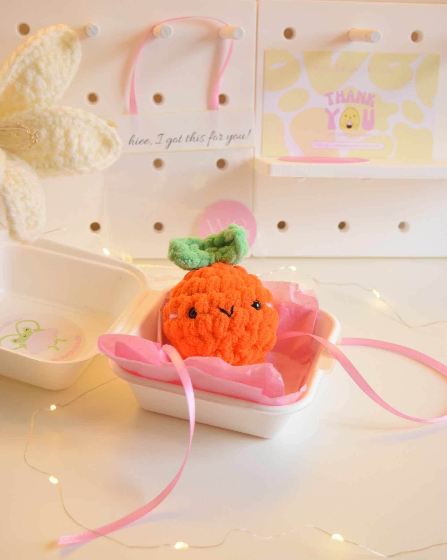 Orange plushie charm